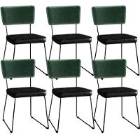 Kit 06 Cadeiras L02 Facto Verde Musgo Couríssimo Preto - 1