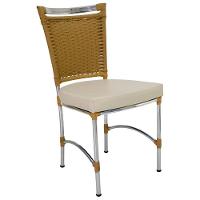 Cadeira Em Alumínio E Fibra Sintética Jk Cozinha Edícula Avelã E Nautico Bege - 1