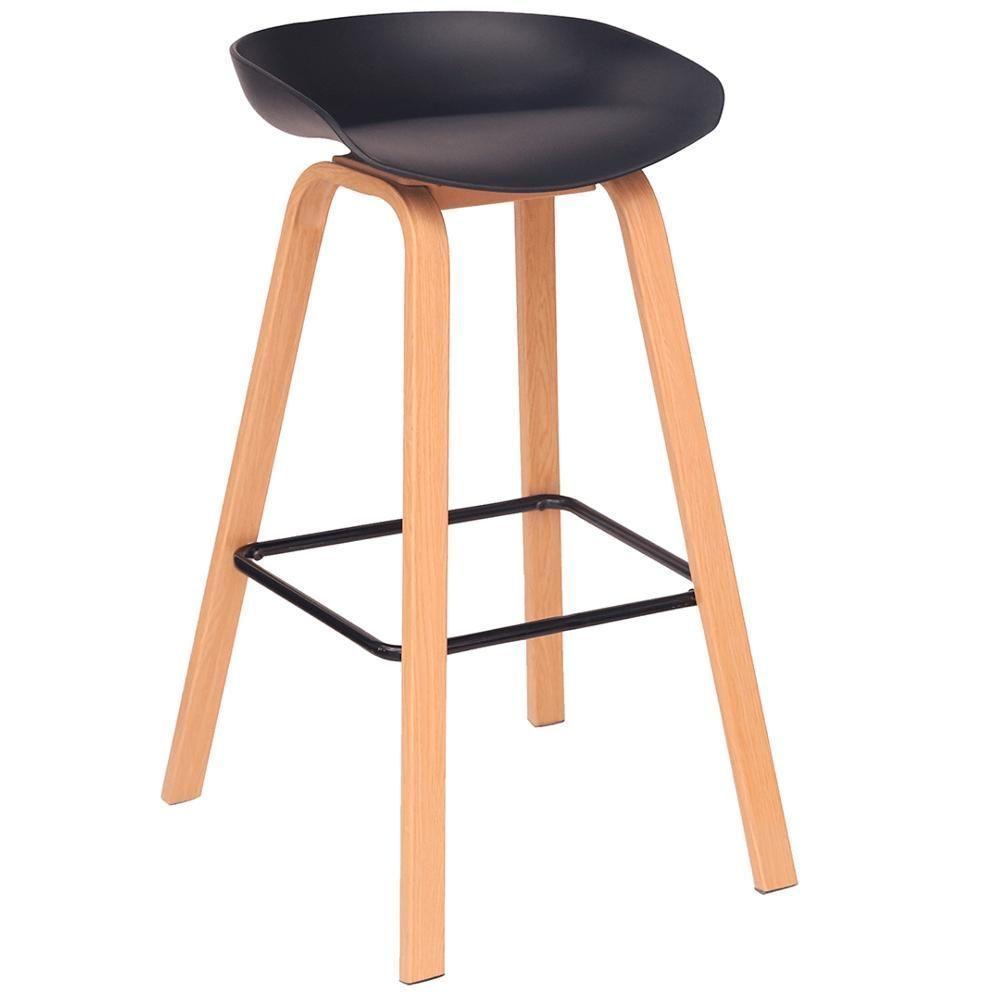 Kit 4 Banquetas Toledo Fratini 83 (altura) Revestimento Polipropileno Preto Base Em Aço E Apoio De Pé Preto - 2