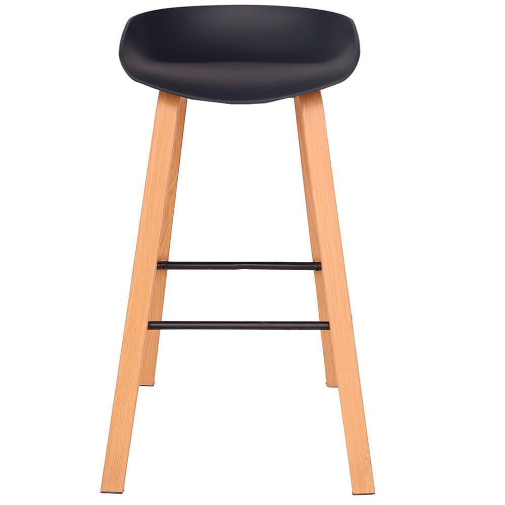 Kit 4 Banquetas Toledo Fratini 83 (altura) Revestimento Polipropileno Preto Base Em Aço E Apoio De Pé Preto - 5