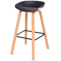 Kit 4 Banquetas Toledo Fratini 83 (altura) Revestimento Polipropileno Preto Base Em Aço E Apoio De Pé Preto