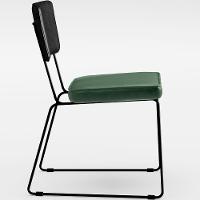 Kit 08 Cadeiras L02 Couríssimo Preto Facto Verde Musgo - 7