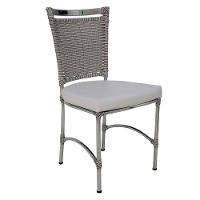 Cadeira Em Alumínio E Fibra Sintética Jk Cozinha Edícula Marmore E Nautico Branco - 1