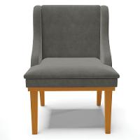 Kit 5 Cadeiras Decorativas Sala De Jantar Base Fixa De Madeira Firenze Suede Grafite/castanho G19 - 7