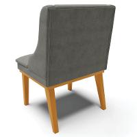 Kit 5 Cadeiras Decorativas Sala De Jantar Base Fixa De Madeira Firenze Suede Grafite/castanho G19 - 9