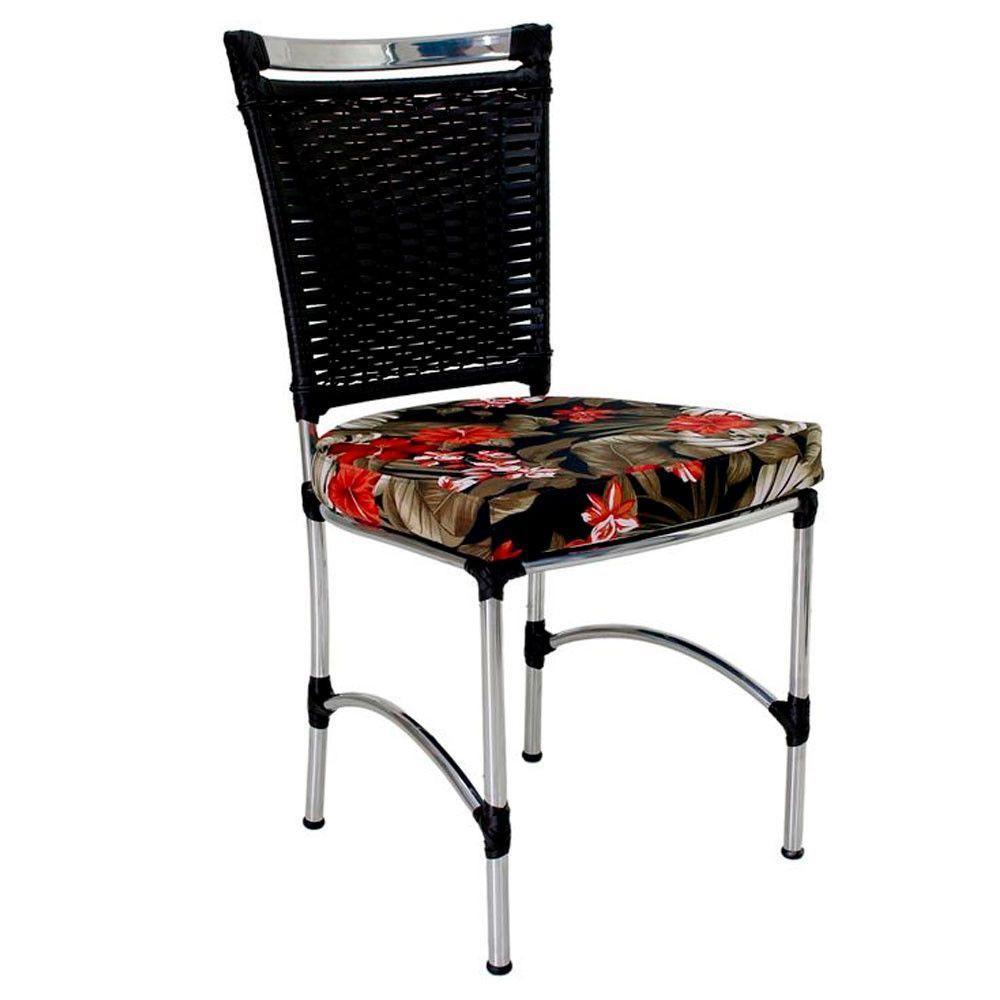 Cadeira Em Alumínio E Fibra Sintética Jk Cozinha Edícula Preto E Maui Preto - 1