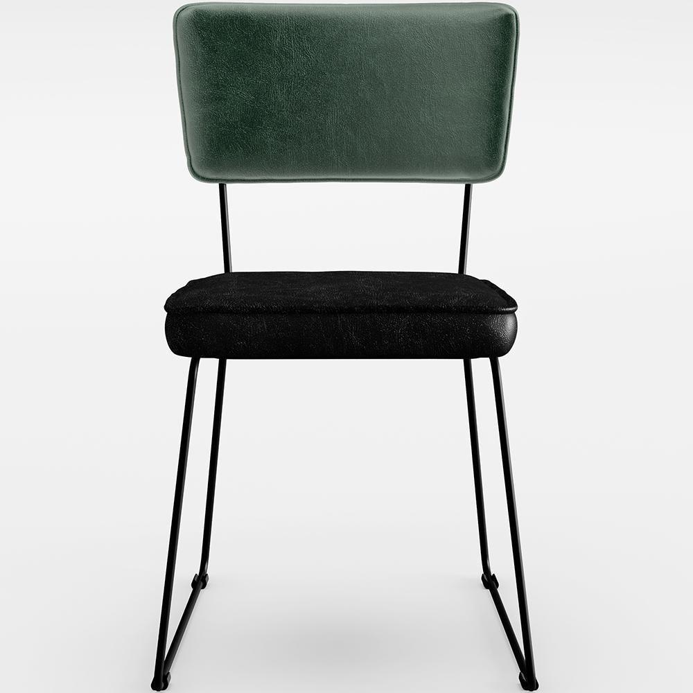 Kit 04 Cadeiras L02 Facto Verde Musgo Couríssimo Preto - 5