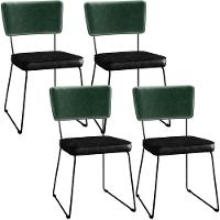 Kit 04 Cadeiras L02 Facto Verde Musgo Couríssimo Preto - 1