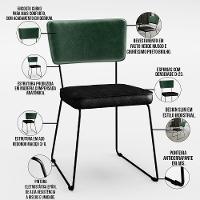 Kit 04 Cadeiras L02 Facto Verde Musgo Couríssimo Preto - 7