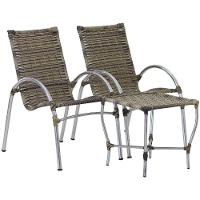 4 Cadeiras Giovana Com Mesa De Centro Em Alumínio P/ Jardim, área, Piscina Trama Original Capuccino