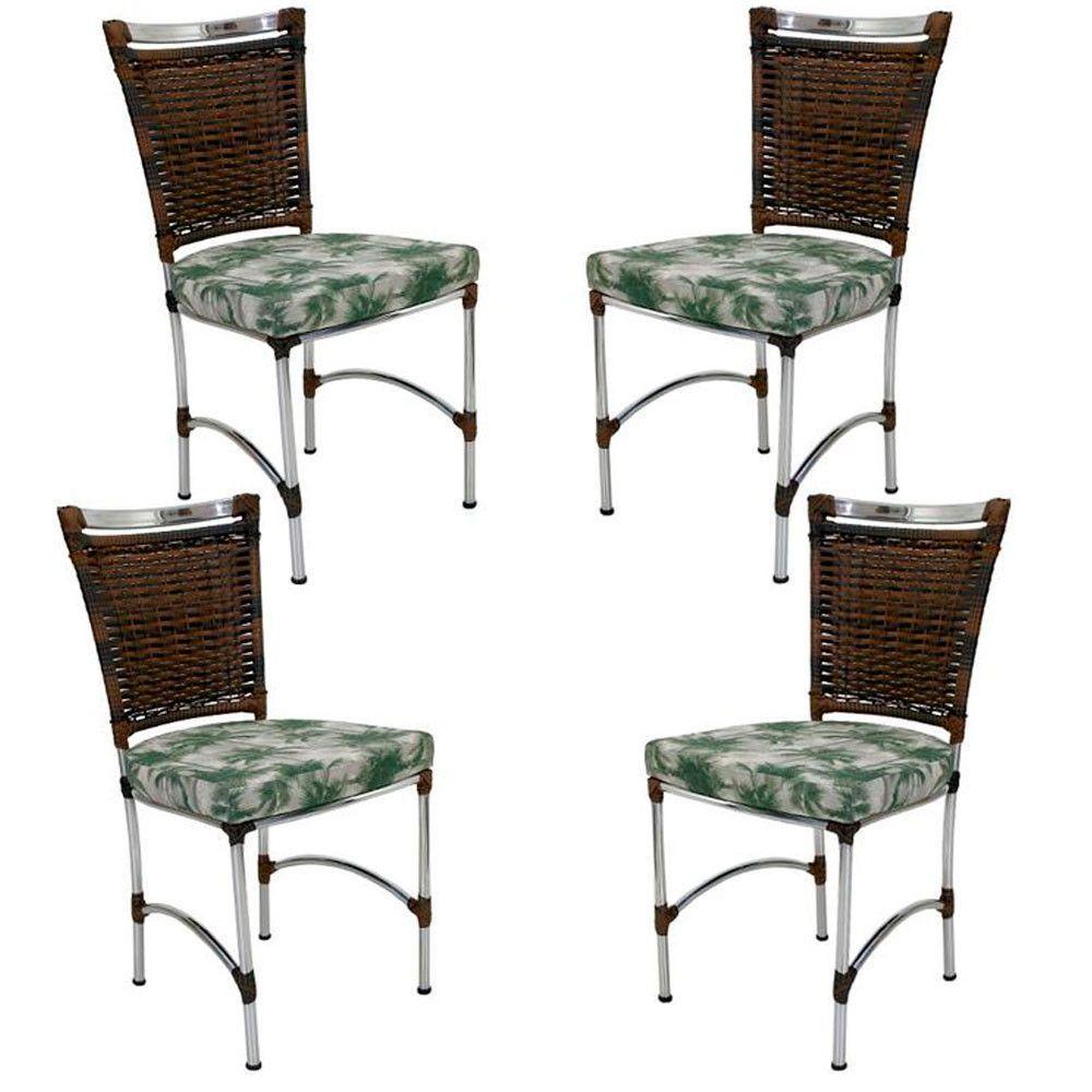 4 Cadeiras Jk Em Alumínio E Fibra Sintética Cozinha Edícula Argila E Trancoso - 1