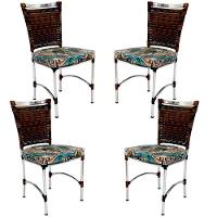 4 Cadeiras Jk Em Alumínio E Fibra Sintética Cozinha Edícula Argila E Maranta Bege - 1