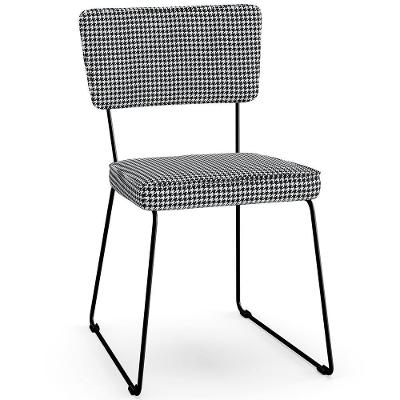 Cadeira Decorativa Estofada De Jantar Allana L02 Pied Poule