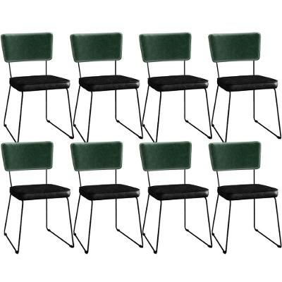 Kit 08 Cadeiras L02 Facto Verde Musgo Couríssimo Preto