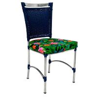 Cadeira Em Alumínio E Fibra Sintética Jk Cozinha Edícula Azul Dark E Creara - 1