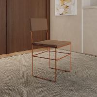 Kit 4 Cadeiras De Jantar Estofadas Marrom Base Cobre - 5