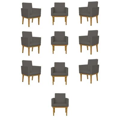Kit 10 Cadeiras Decorativa Reforçada Courino Balaqui cinza