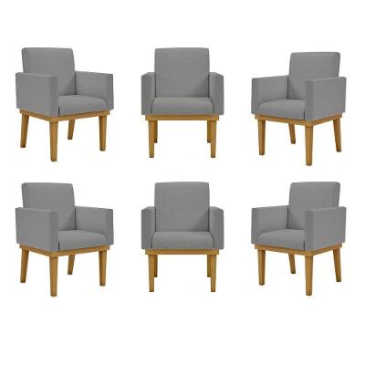 Kit 06 Cadeiras Decorativa Reforçada Balaqui Grafite