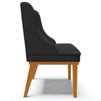 Cadeira Decorativa Sala De Jantar Base Fixa De Madeira Firenze Pu Preto Fosco/castanho - 2