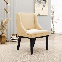 Kit 4 Cadeiras Decorativas Sala De Jantar Base Fixa De Madeira Firenze Suede Bege/preto G19 - 10