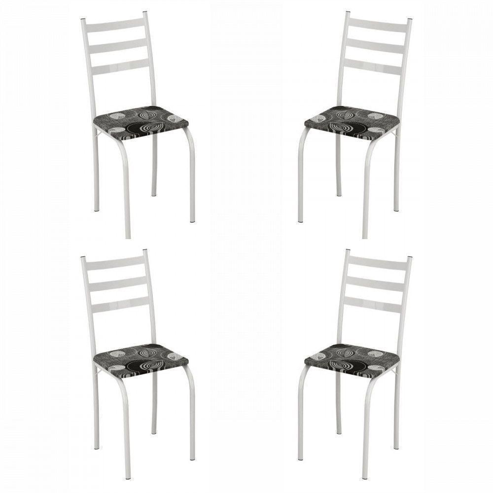 Conjunto Com 4 Cadeiras Maraba Liso Branco Assento Paraopeba Teixeira Branco - 1