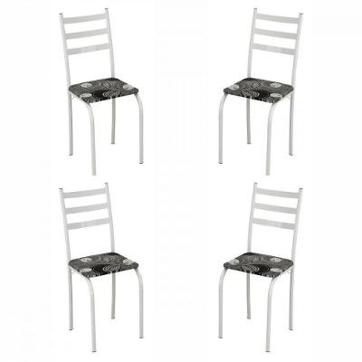 Conjunto Com 4 Cadeiras Maraba Liso Branco Assento Paraopeba Teixeira Branco