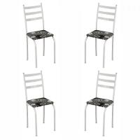 Conjunto Com 4 Cadeiras Maraba Liso Branco Assento Paraopeba Teixeira Branco - 1