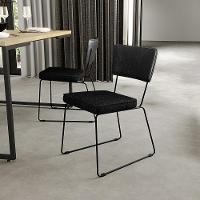 Kit 06 Cadeiras L02 Couríssimo Preto Linho Chumbo - 9