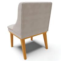 Kit 3 Cadeiras Decorativas Sala De Jantar Base Fixa De Madeira Firenze Veludo Cinza/castanho G19 - 5