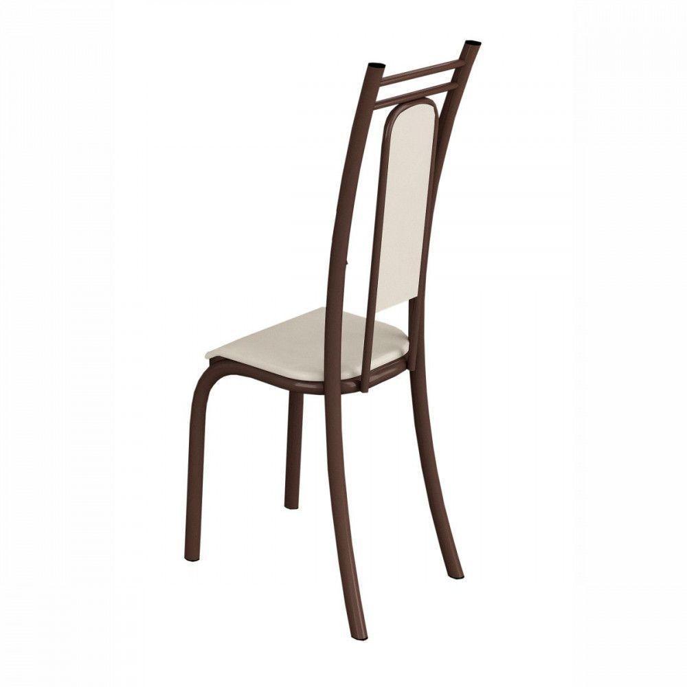 Conjunto Com 6 Cadeiras Paris Marrom Assento Creme Teixeira Marrom Com Creme - 4