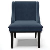 Kit 5 Cadeiras Decorativas Sala De Jantar Base Fixa De Madeira Firenze Suede Azul Marinho/preto G19