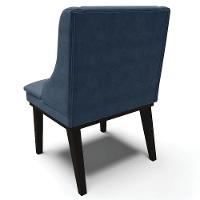 Kit 5 Cadeiras Decorativas Sala De Jantar Base Fixa De Madeira Firenze Suede Azul Marinho/preto G19 - 5