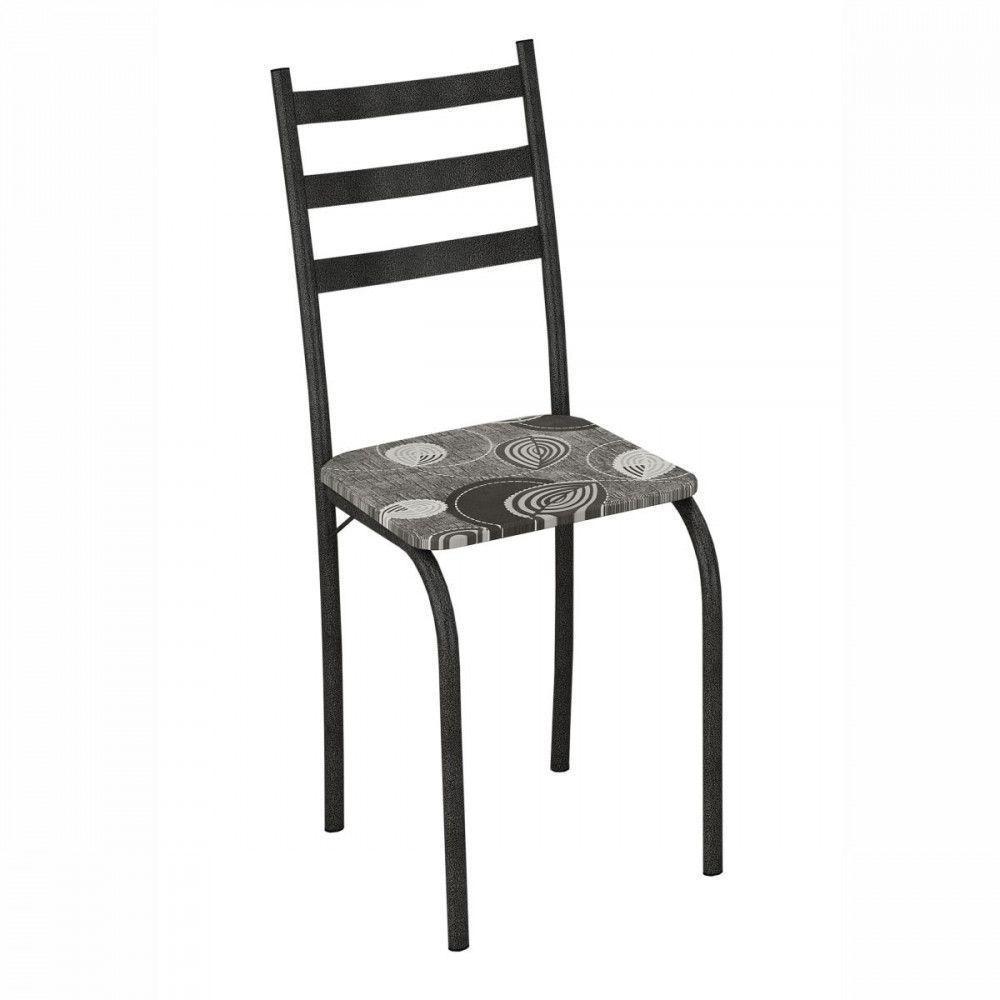 Conjunto Com 6 Cadeiras Maraba Martelado Grafite Assento Paraopeba Teixeira Grafite - 1