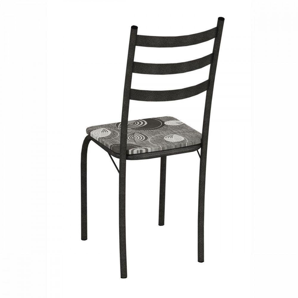 Conjunto Com 6 Cadeiras Maraba Martelado Grafite Assento Paraopeba Teixeira Grafite - 2