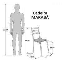 Conjunto Com 6 Cadeiras Maraba Martelado Grafite Assento Paraopeba Teixeira Grafite - 3