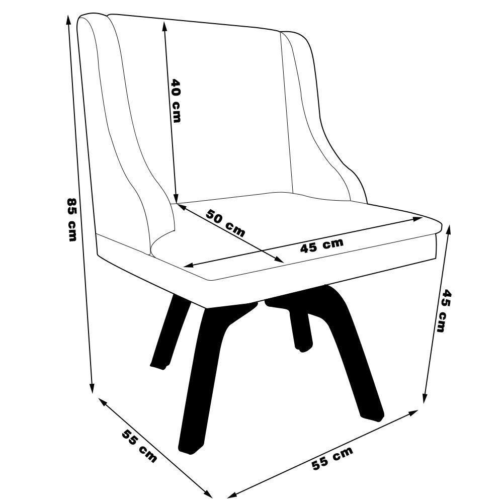 Cadeira Decorativa Sala De Jantar Base Giratória De Madeira Firenze Linho Grafite/natural G19 - 7