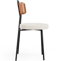 Cadeira Decorativa Estofada Para Sala De Jantar Barcelona L02 Couríssimo Camel Linho Cru - 2