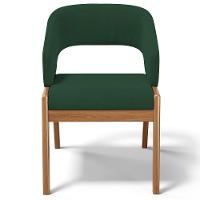 Cadeira De Jantar E Estar Living Estofada Lince L02 Suede Verde Musgo - 2