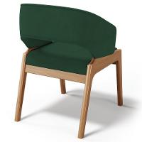 Cadeira De Jantar E Estar Living Estofada Lince L02 Suede Verde Musgo