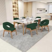 Cadeira De Jantar E Estar Living Estofada Lince L02 Suede Verde Musgo - 7