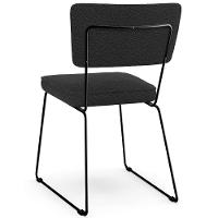 Cadeira Decorativa Estofada Para Sala De Jantar Base Em Aço Allana L02 Bouclê Preto - 3