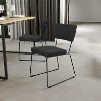 Cadeira Decorativa Estofada Para Sala De Jantar Base Em Aço Allana L02 Bouclê Preto - 8