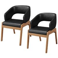 Kit 02 Cadeiras De Jantar E Estar Living Estofada Lince L02 Couríssimo Preto - 1