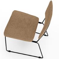 Cadeira Decorativa Estofada Para Sala De Jantar Base Em Aço Allana L02 Bouclê Mostarda