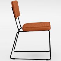 Cadeira Decorativa Estofada Para Sala De Jantar Base Em Aço Allana L02 Tecido Terracota - 3