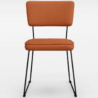 Kit 02 Cadeiras Decorativas Estofada Base De Aço Allana L02 Tecido Terracota