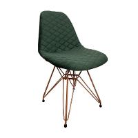 Kit 4 Cadeiras Jantar Estofadas Verde Eiffel Eames Base Cobre - Cor: Verde - 6
