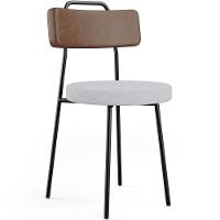 Kit 02 Cadeiras Estofada Para Sala De Jantar Barcelona L02 Couríssimo Marrom Linho Cinza - 5