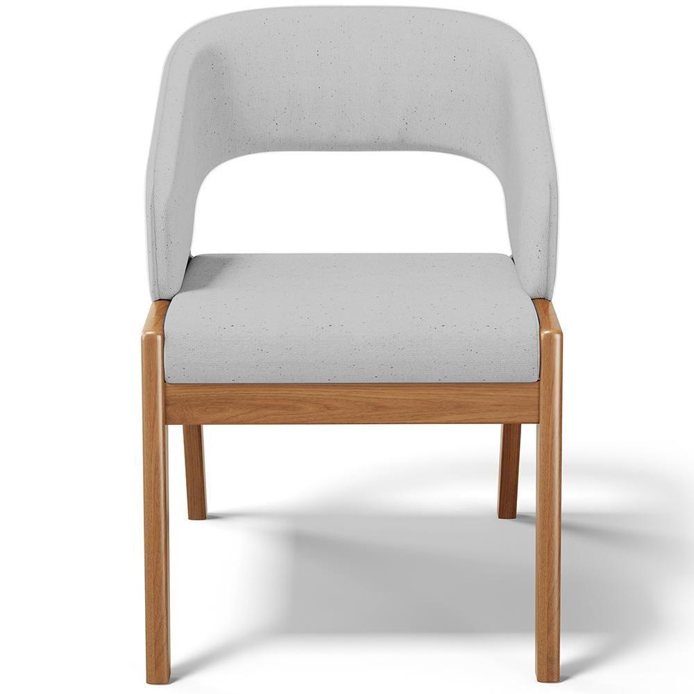 Kit 03 Cadeiras De Jantar E Estar Living Estofada Lince L02 Linho Cinza - 5