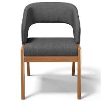 Kit 03 Cadeiras De Jantar E Estar Living Estofada Lince L02 Linho Cinza Escuro - 2